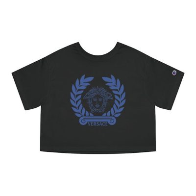 Versace Medusa Luxury Logo Champion Lady Crop-Top T-Shirt CTB2626