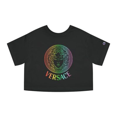 Versace Medusa Luxury Logo Champion Lady Crop-Top T-Shirt CTB2628