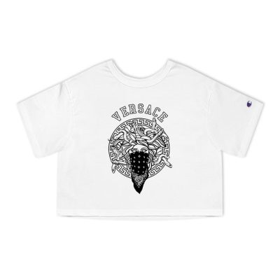 Versace Medusa Snake Luxury Logo Champion Lady Crop-Top T-Shirt CTB2622