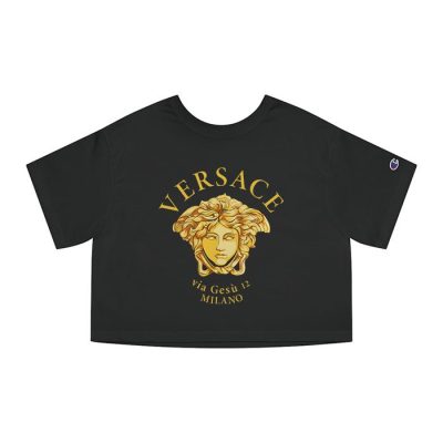 Versace Medusa Via Gesu 12 Milano Champion Lady Crop-Top T-Shirt CTB2596