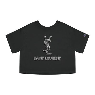 Yves Saint Laurent Diamond Logo Luxury Champion Lady Crop-Top T-Shirt CTB2729