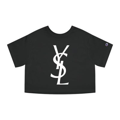 Yves Saint Laurent Logo Luxury Champion Lady Crop-Top T-Shirt CTB2715