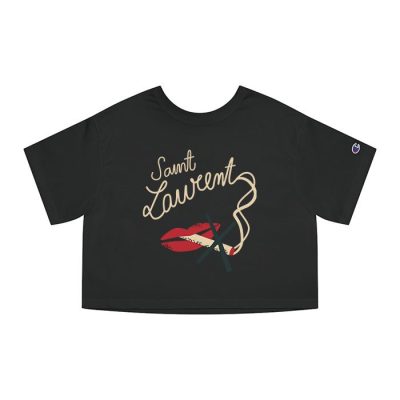 Yves Saint Laurent Logo Luxury Champion Lady Crop-Top T-Shirt CTB2721