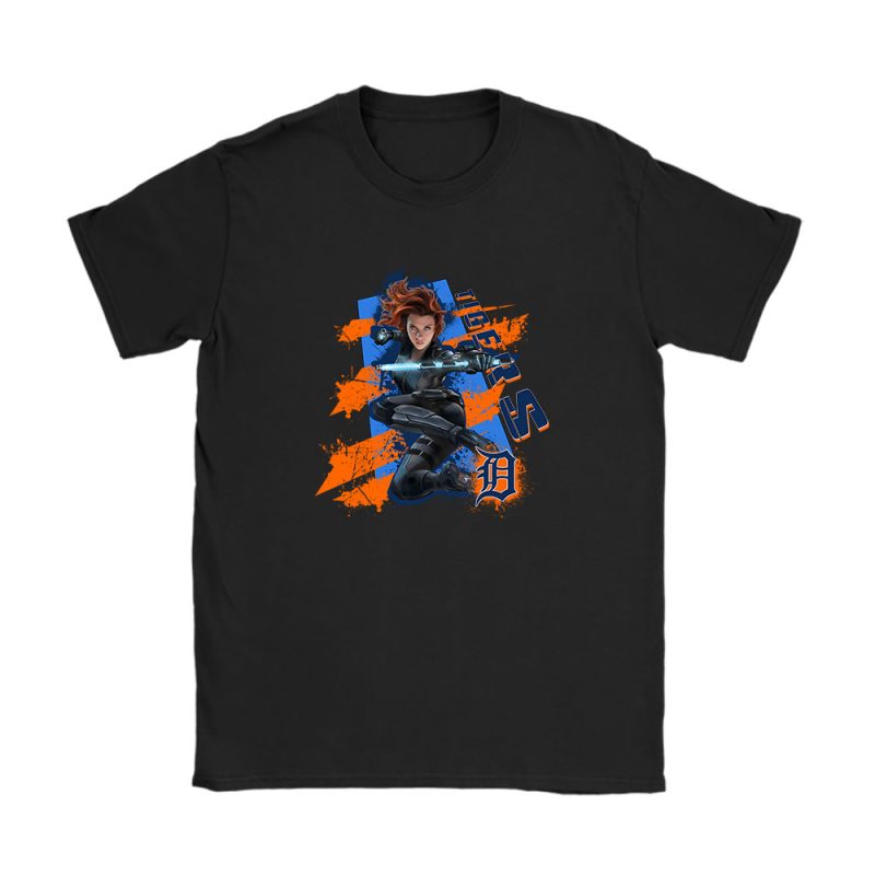 Black Widow MLB Detroit Tigers Unisex T-Shirt Cotton Tee TAT13964