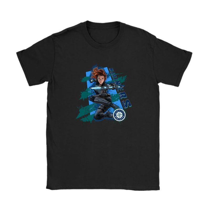 Black Widow MLB Seattle Mariners Unisex T-Shirt Cotton Tee TAT14029