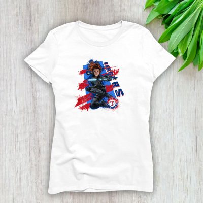 Black Widow MLB Texas Rangers Lady T-Shirt Women Tee LTL14039