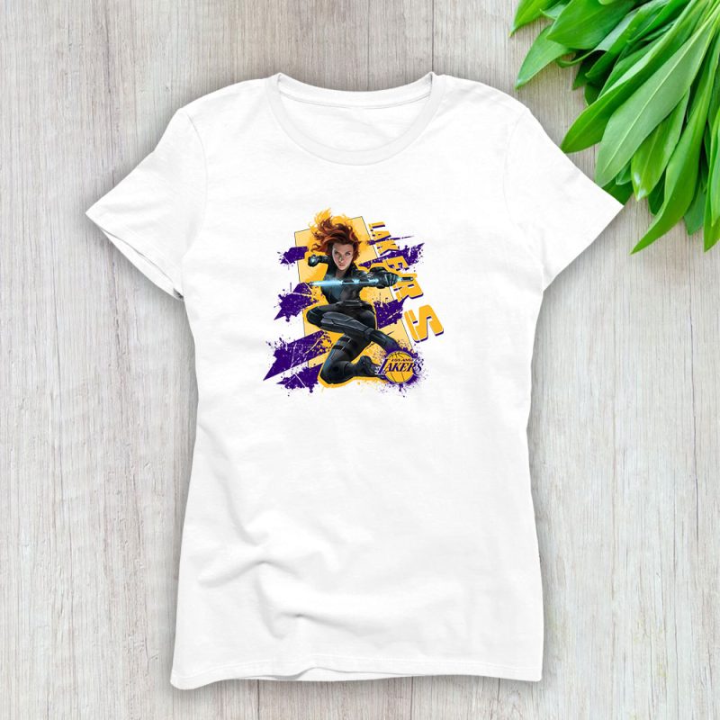 Black Widow NBA Los Angeles Lakers Lady T-Shirt Women Tee LTL13985