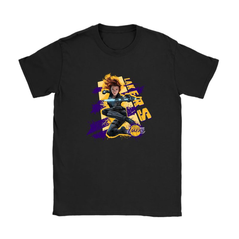 Black Widow NBA Los Angeles Lakers Unisex T-Shirt Cotton Tee TAT13985