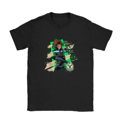 Black Widow NBA Milwaukee Bucks Unisex T-Shirt Cotton Tee TAT13988