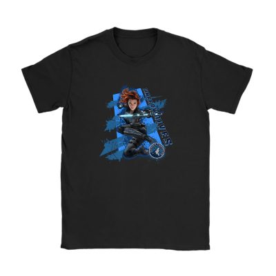 Black Widow NBA Minnesota Timberwolves Unisex T-Shirt Cotton Tee TAT13995