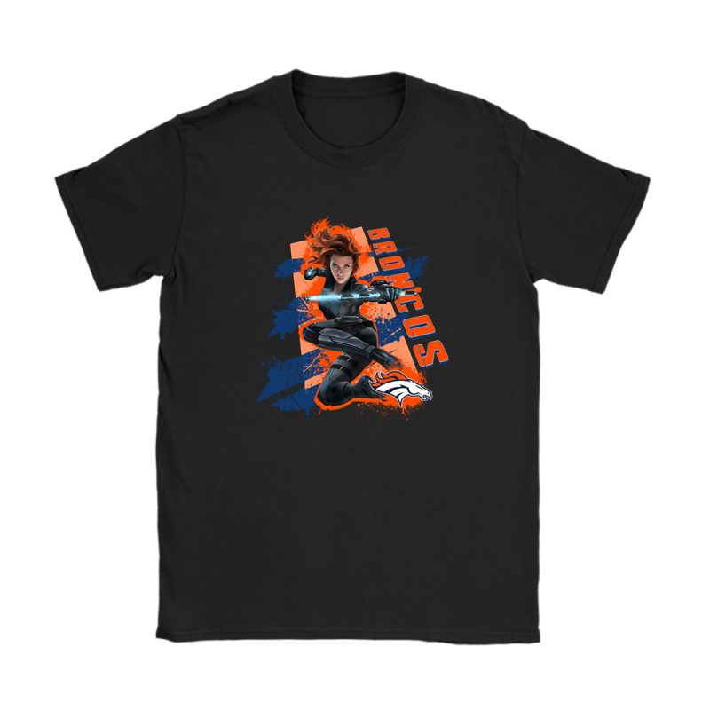 Black Widow NFL Denver Broncos Unisex T-Shirt Cotton Tee TAT13957