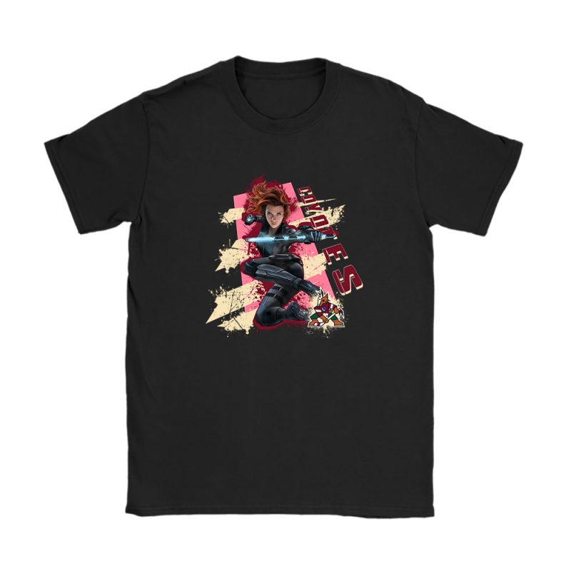 Black Widow NHL Arizona Coyotes Unisex T-Shirt Cotton Tee TAT13928