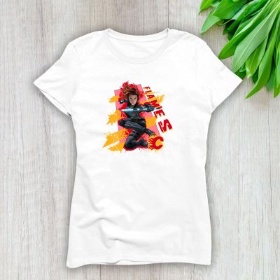 Black Widow NHL Calgary Flames Lady T-Shirt Women Tee LTL13947