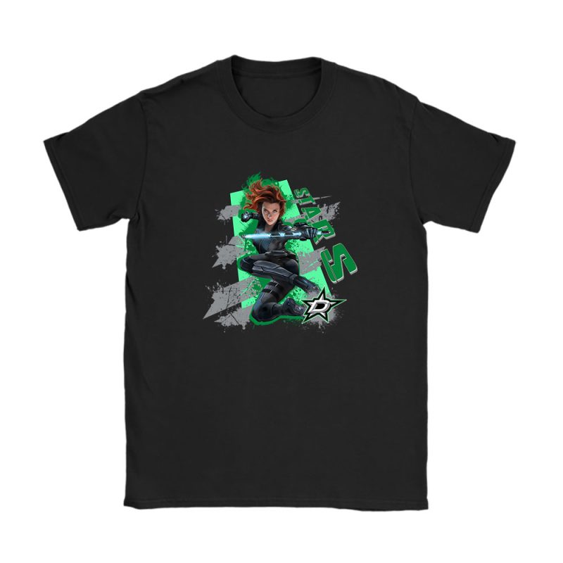 Black Widow NHL Dallas Stars Unisex T-Shirt Cotton Tee TAT13963