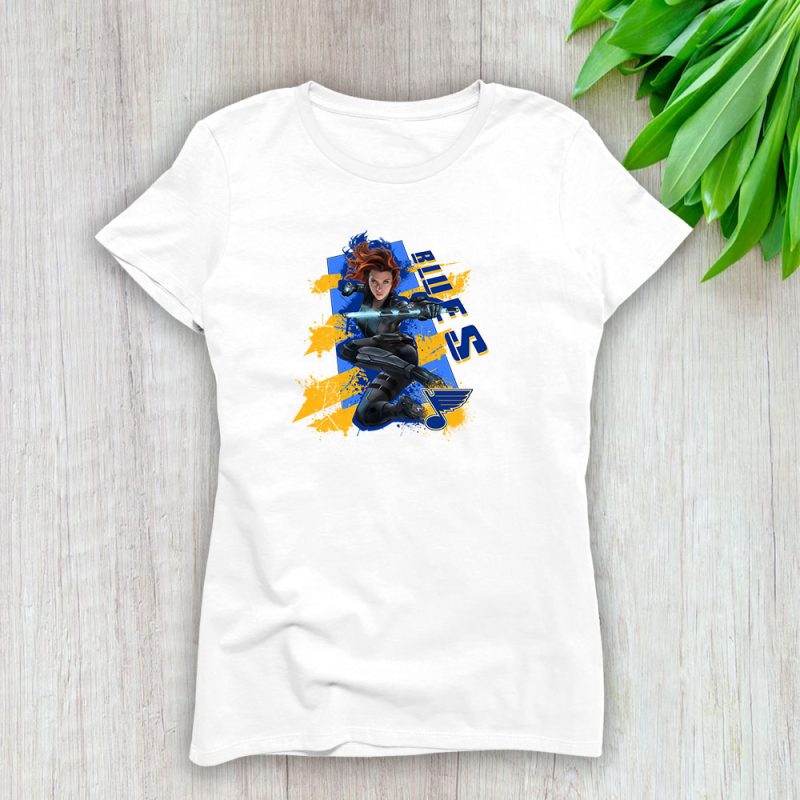 Black Widow NHL St. Louis Blues Lady T-Shirt Women Tee LTL14023