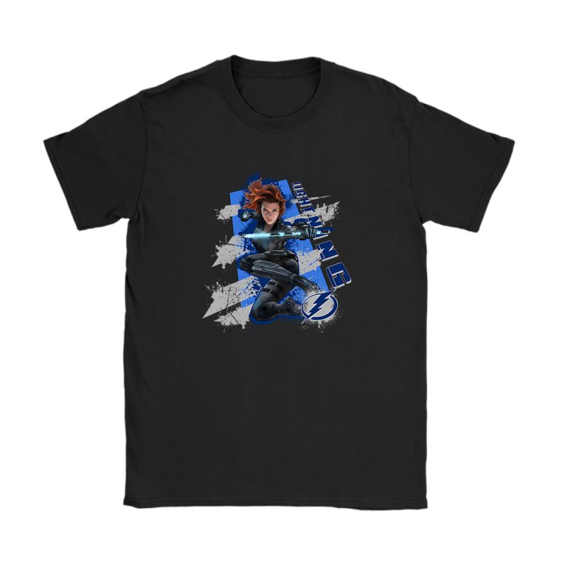 Black Widow NHL Tampa Bay Lightning Unisex T-Shirt Cotton Tee TAT14034