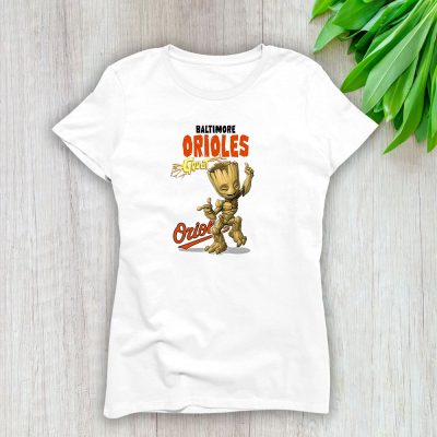 Groot MLB Baltimore Orioles Lady T-Shirt Women Tee LTL12983