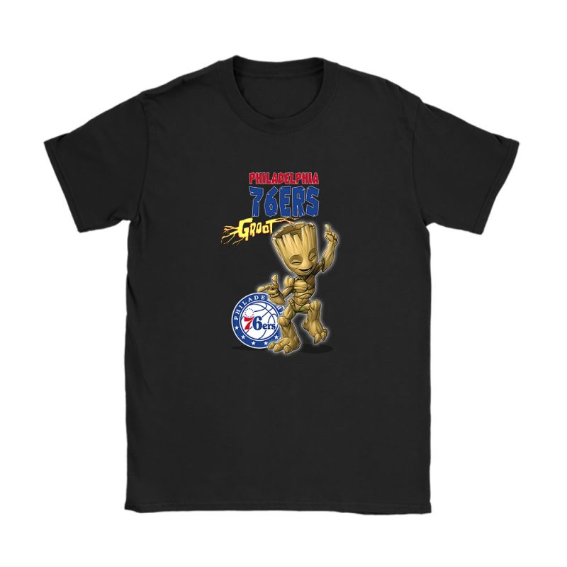 Groot NBA Philadelphia 76ers Unisex T-Shirt Cotton Tee TAT13146