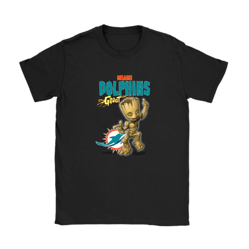 Groot NFL Miami Dolphins Unisex T-Shirt Cotton Tee TAT13088