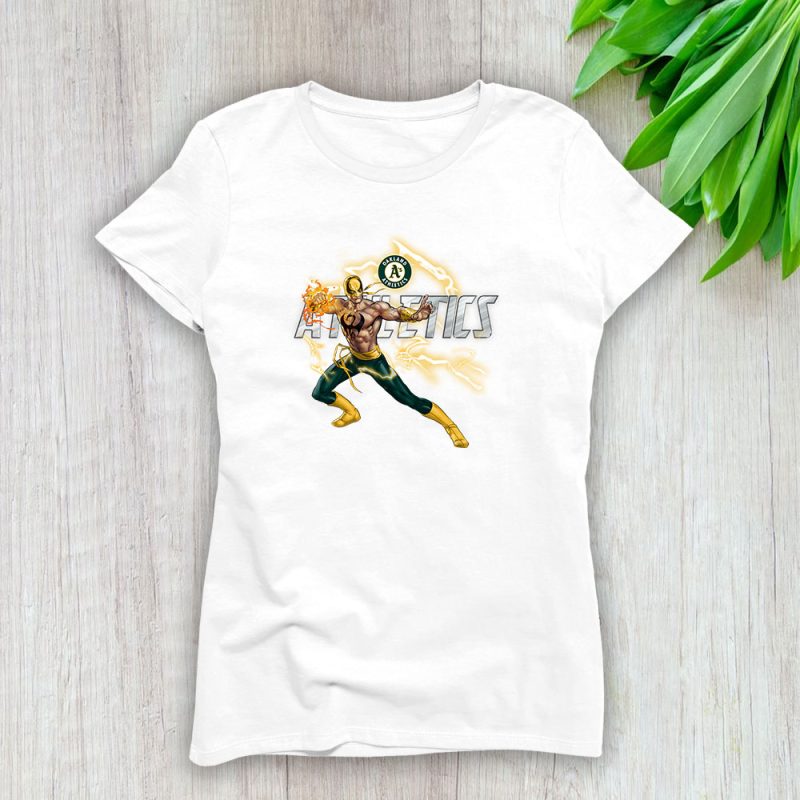 Iron Fist MLB Oakland Athletics Lady T-Shirt Women Tee LTL13433