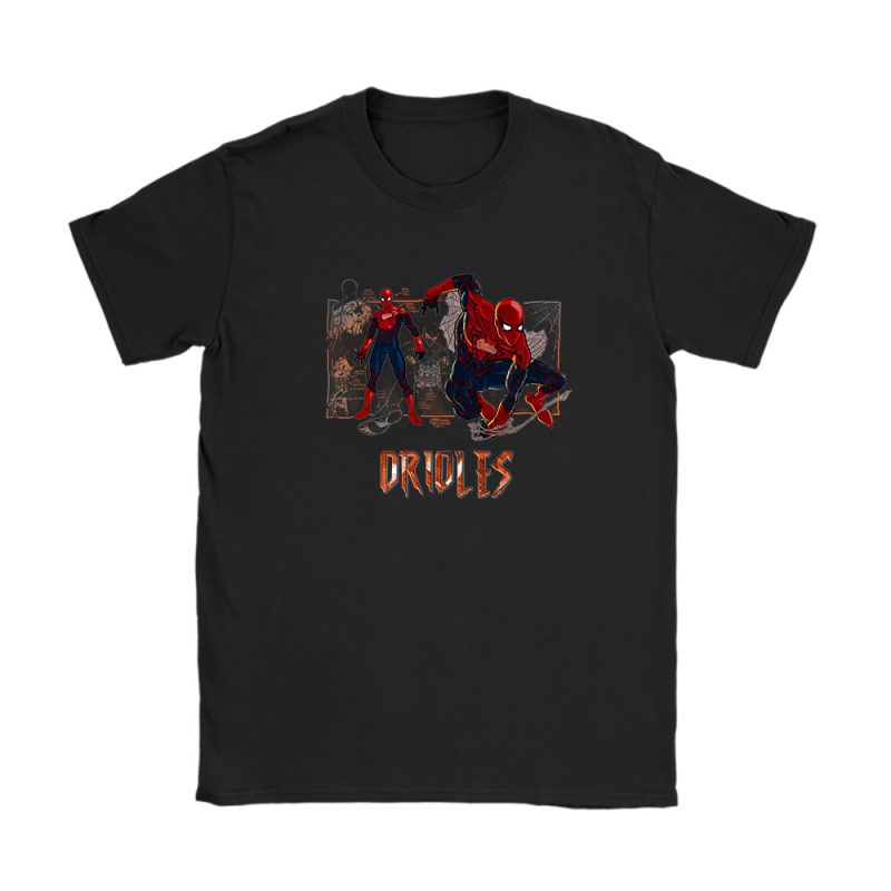 Spiderman MLB Baltimore Orioles Unisex T-Shirt Cotton Tee TAT14358