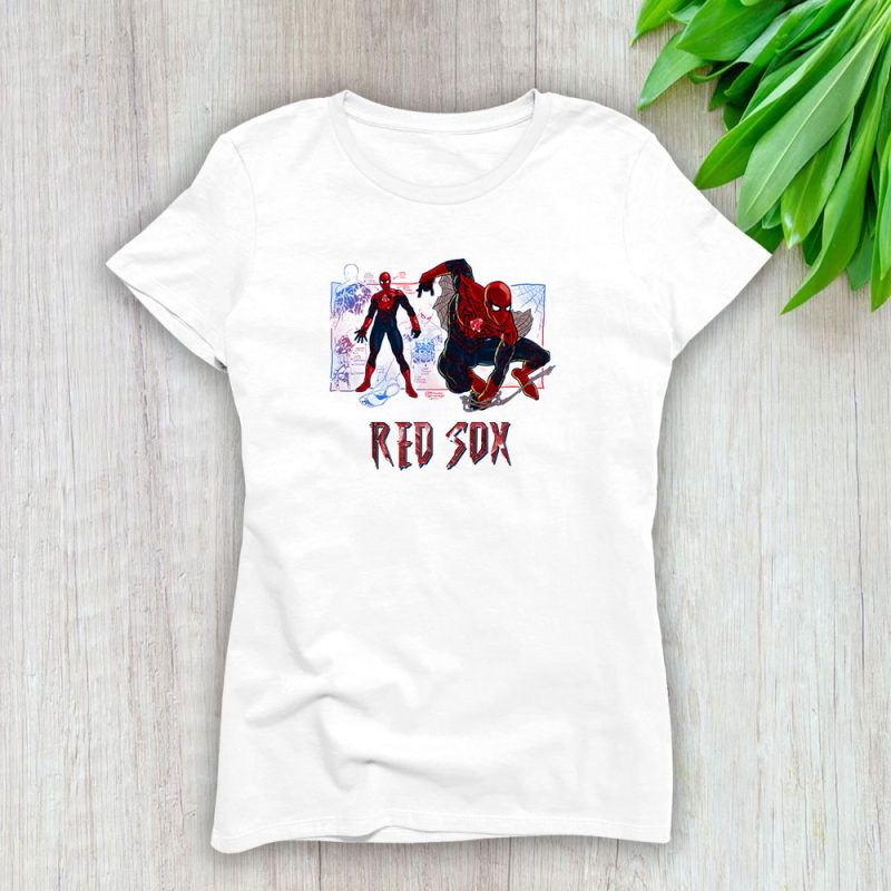 Spiderman MLB Boston Red Sox Lady T-Shirt Women Tee LTL14360