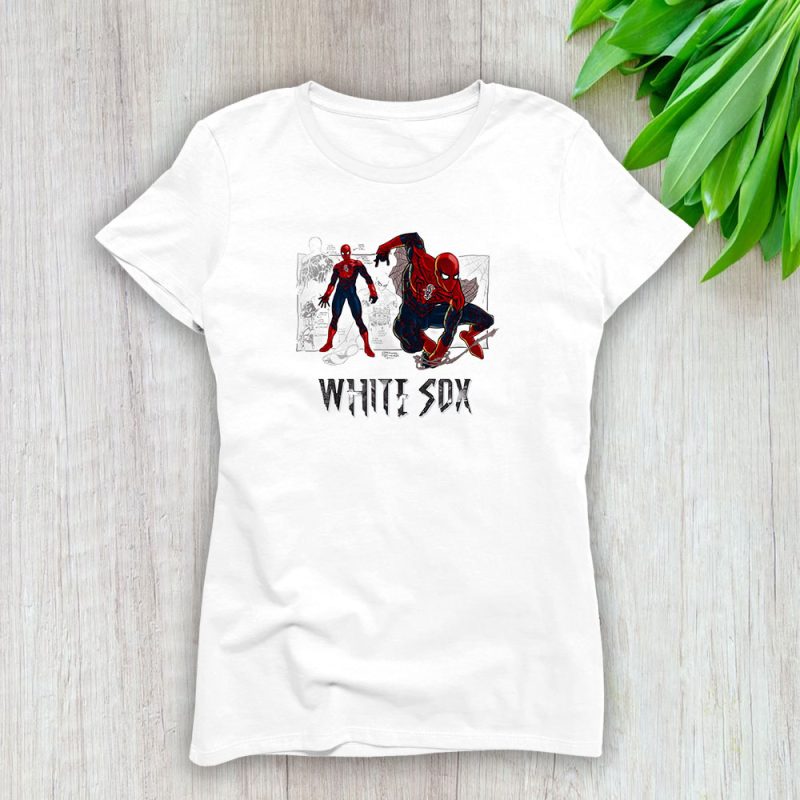 Spiderman MLB Chicago White Sox Lady T-Shirt Women Tee LTL14377