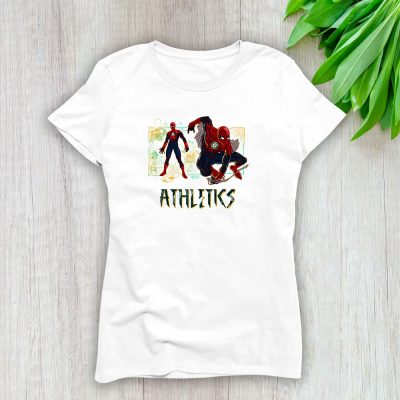 Spiderman MLB Oakland Athletics Lady T-Shirt Women Tee LTL14437