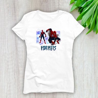 Spiderman NBA Charlotte Hornets Lady T-Shirt Women Tee LTL14370