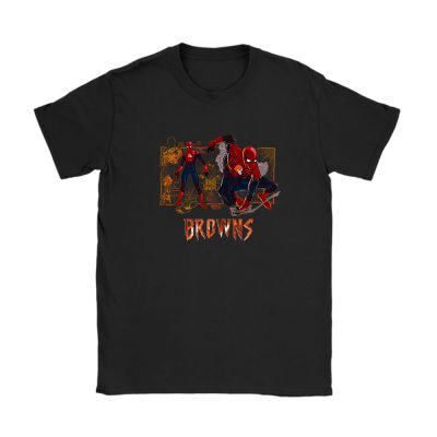 Spiderman NFL Cleveland Browns Unisex T-Shirt Cotton Tee TAT14373