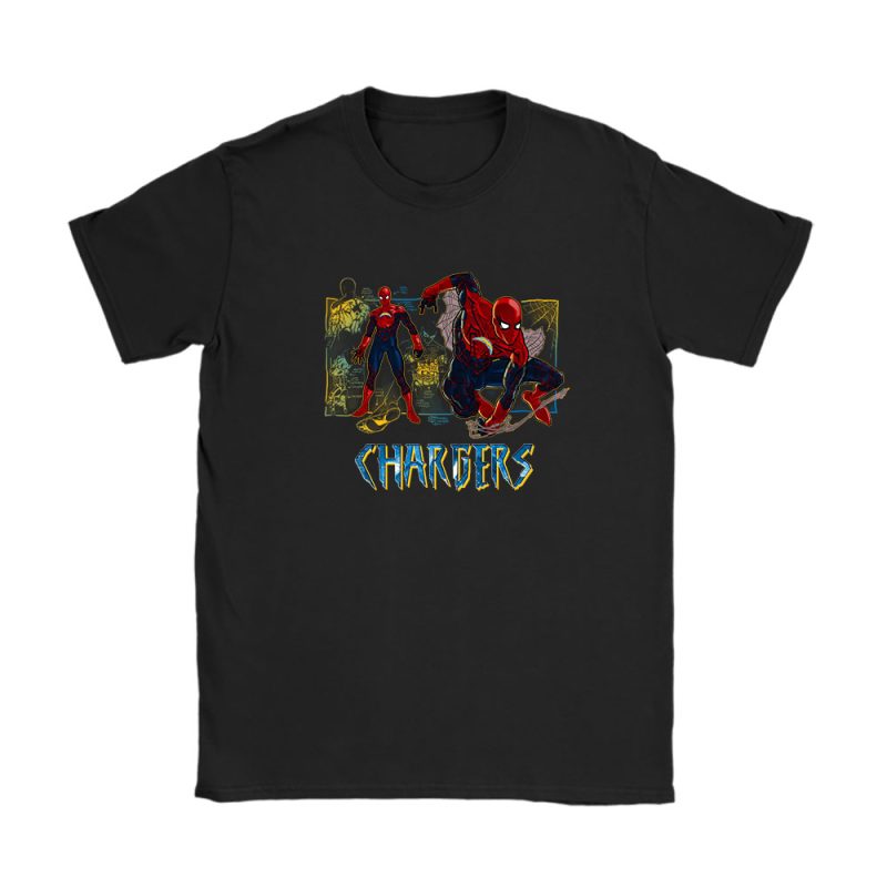 Spiderman NFL Los Angeles Chargers Unisex T-Shirt Cotton Tee TAT14406