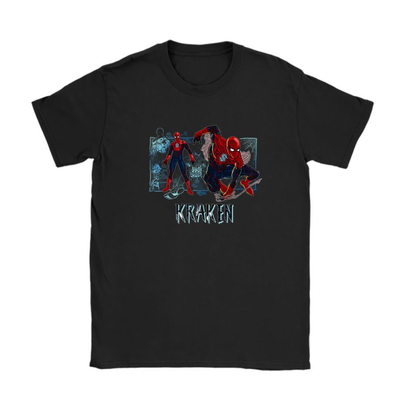 Spiderman NHL Seattle Kraken Unisex T-Shirt Cotton Tee TAT14459