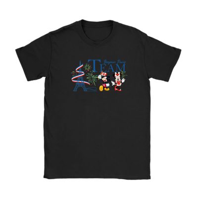 Usa Eiffel Tower X Mickey And Minnie Team Canada X 2024 Paris Summer Unisex T-Shirt TAT12828