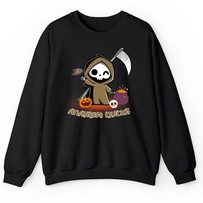 Anaheim Ducks x Grim Reaper Cute Spooky x NHL Halloween Unisex Sweatshirt TAS14683