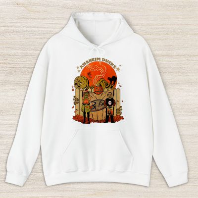 Anaheim Ducks x Halloween Horror Nights x Pumpkin Face Unisex Hoodie TAH14682