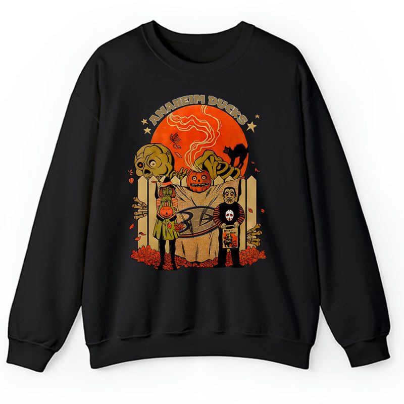 Anaheim Ducks x Halloween Horror Nights x Pumpkin Face Unisex Sweatshirt TAS14682