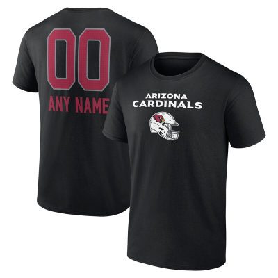 Arizona Cardinals Black Personalized Name & Number Team Wordmark Unisex T-Shirt Cotton Tee