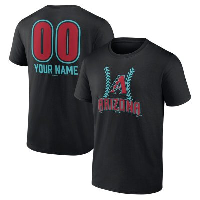 Arizona Diamondbacks  Black Personalized Name & Number Fastball Unisex T-Shirt Cotton Tee