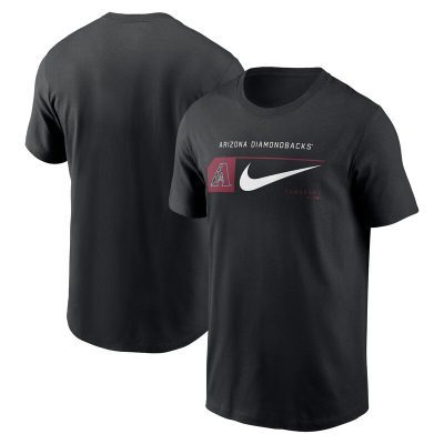 Arizona Diamondbacks Black Team Swoosh Lockup Unisex T-Shirt Cotton Tee