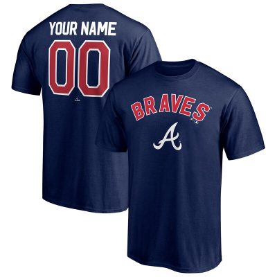 Atlanta Braves Navy Personalized Team Winning Streak Name & Number Unisex T-Shirt Cotton Tee