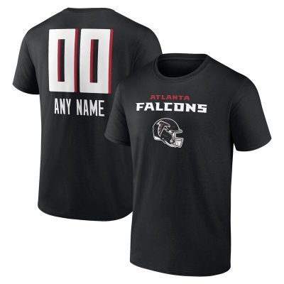 Atlanta Falcons Black Personalized Name & Number Team Wordmark Unisex T-Shirt Cotton Tee