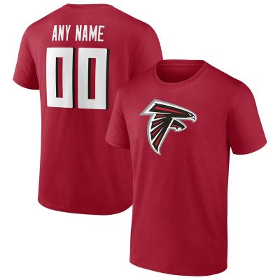 Atlanta Falcons Red Team Logo Personalized Name & Number Unisex T-Shirt Cotton Tee