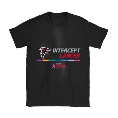 Atlanta Falcons Support Cancer Warrior x Intercept Cancer x Crucial Catch Unisex T-Shirt Cotton Tee TAT15867