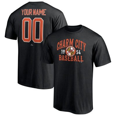 Baltimore Orioles Black Hometown Legend Personalized Name & Number Unisex T-Shirt Cotton Tee