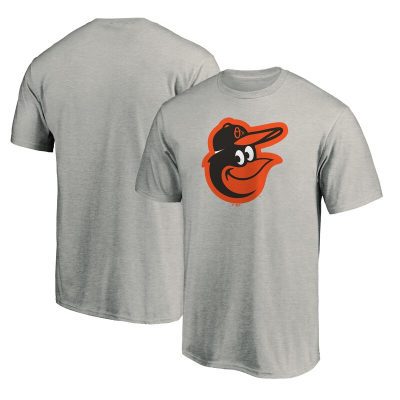 Baltimore Orioles Heathered Gray Team Logo Unisex T-Shirt Cotton Tee