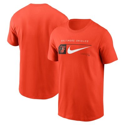 Baltimore Orioles Orange Team Swoosh Lockup Unisex T-Shirt Cotton Tee