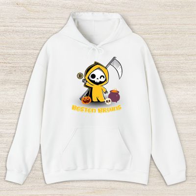 Boston Bruins x Grim Reaper Cute Spooky x NHL Halloween Unisex Hoodie TAH14699