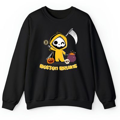 Boston Bruins x Grim Reaper Cute Spooky x NHL Halloween Unisex Sweatshirt TAS14699