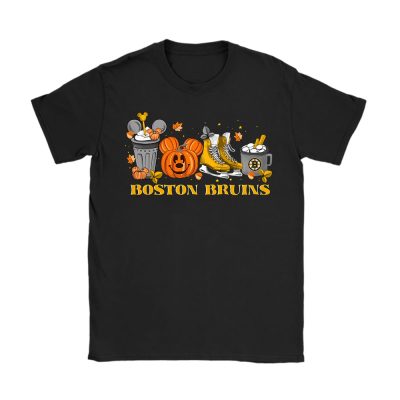 Boston Bruins x Halloween Horror Nights x Pumpkin Face Unisex T-Shirt Cotton Tee TAT14697