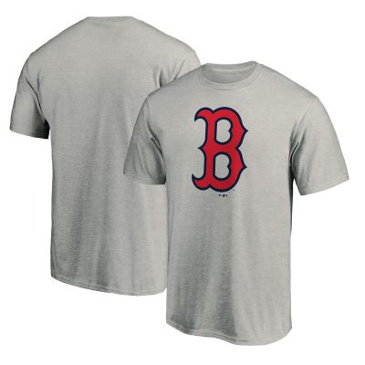 Boston Red Sox Heathered Gray Team Logo Unisex T-Shirt Cotton Tee